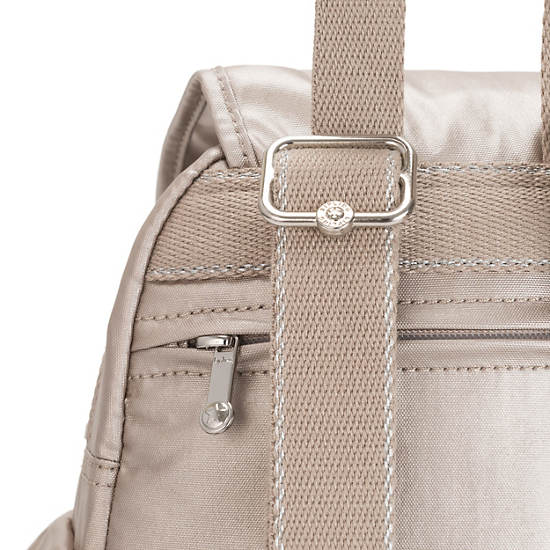 Kipling City Pack Mini Metallic Hátizsák Bézs | HU 1491GS